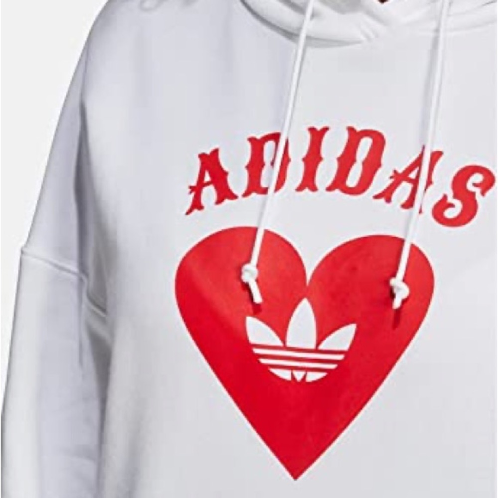 Adidas Red Heart White Sweatshirt